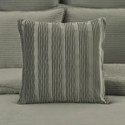 Ashley J. Queen New York Townsend Wave Pillow 20" Square Decorative Throw Cover In Gray