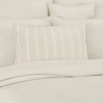Ashley J. Queen New York Townsend Wave Pillow Lumbar Decorative Throw Cover In White