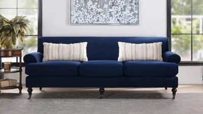 Ashley Jennifer Taylor Home Alana Lawson Three-cushion Sofa In Blue