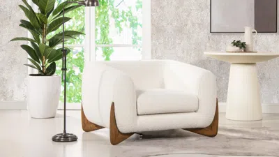 Ashley Jennifer Taylor Home Alpine Sherpa Arm Chair In White
