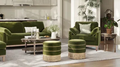 Ashley Jennifer Taylor Home Edward Ottoman In Green