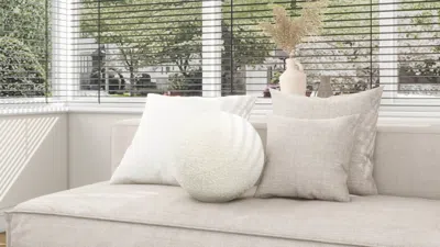 Ashley Jennifer Taylor Home Luna Round Decorative Throw Pillow In White