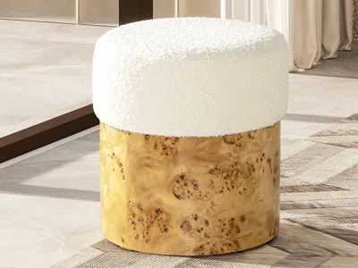 Ashley Jennifer Taylor Home Nebula Ottoman In White