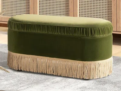 Ashley Jennifer Taylor Home Serena Bench Ottoman With Storage In Green