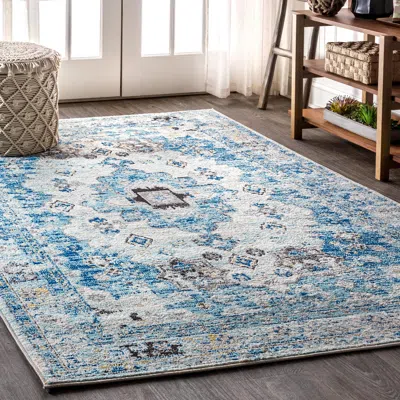 Ashley Jonathan Y Modern Persian 8' X 10' Medallion Area Rug In Blue