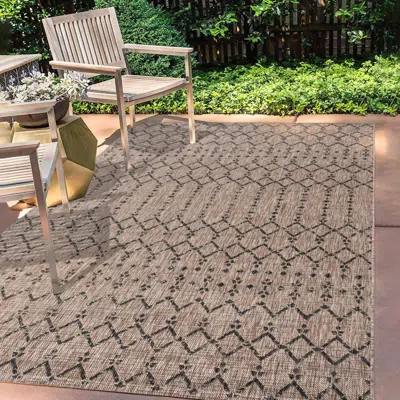 Ashley Jonathan Y Ourika Moroccan Geometric Textured Weave 8' X 10' Indoor/outdoor Area Rug In Animal Print