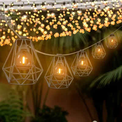 Ashley Jonathan Y Outdoor Diamond Cage String Lights In Black