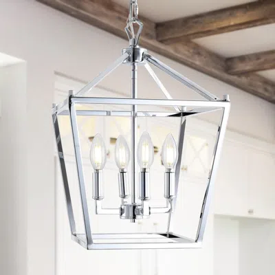 Ashley Jonathan Y Pagoda 4-bulb Pendant Light In Silver