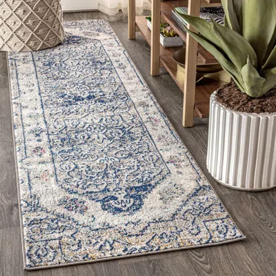 Ashley Jonathan Y Persian 2' X 8' Medallion Runner Rug In Blue