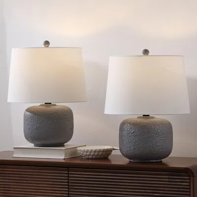 Ashley Jonathan Y Qualm Table Lamp (set Of 2) In Gray