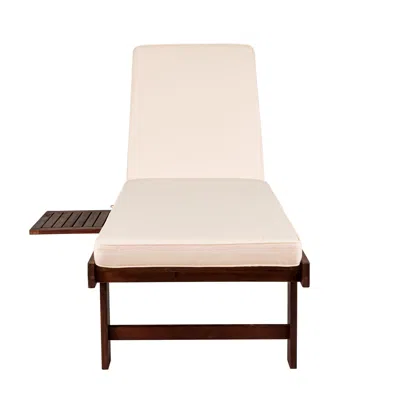 Ashley Jonathan Y Seabrook Outdoor Acacia Lounger With Cushion In Pink