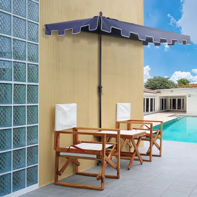 Ashley Jonathan Y Sidney 9' Outdoor Half Umbrella In Navy/white