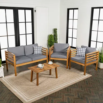 Ashley Jonathan Y Thom Outdoor Sofa And 2 Chairs With Coffee Table In Gray
