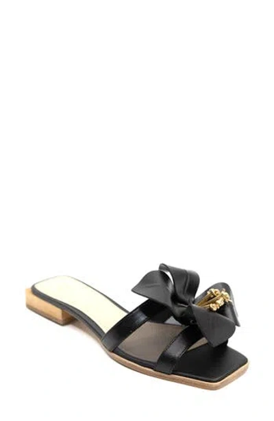 Ashley Kahen Blossom Slide Sandal In Black