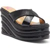 Ashley Kahen Women's Carnival Metallic Wedge Sandals In Black Multi