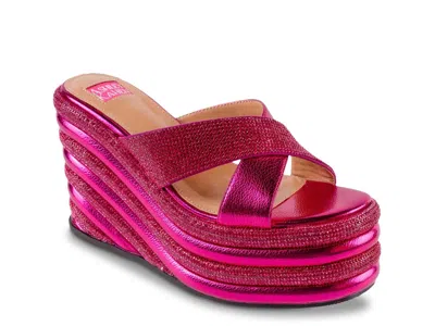 Ashley Kahen Carnival Wedge Sandal In Pink