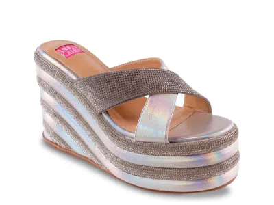 Ashley Kahen Carnival Wedge Sandal In Silver