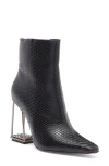 Ashley Kahen Glam Snakeskin Embossed Boot In Black