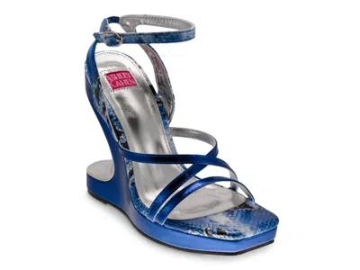 Ashley Kahen Mamamia Wedge Sandal In Blue