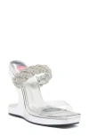 Ashley Kahen Melrose Cutout Wedge Rhinestone Sandal In Silver