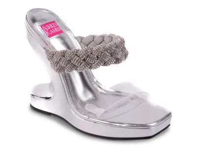 Ashley Kahen Melrose Wedge Sandal In Silver