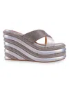 Ashley Kahen Women's Carnival Metallic Wedge Sandals In Silver