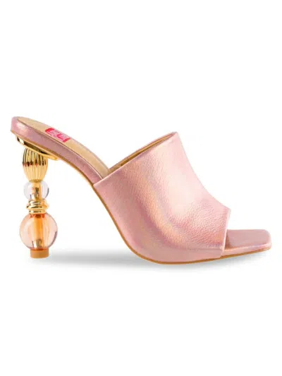 Ashley Kahen Women's Fame Crystal Ball Heel Sandals In Rose Gold