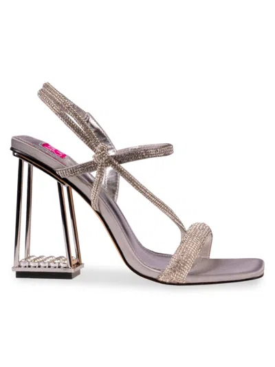 Ashley Kahen Women's Goddess Caged Rhinestone Sandals In Silver