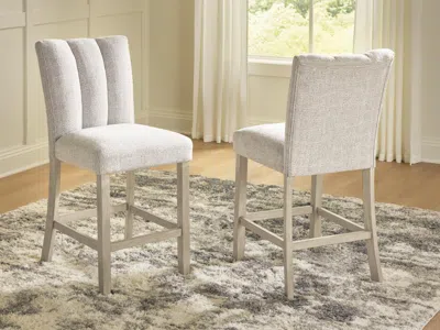 Ashley Karmenton Counter Height Barstool In Animal Print