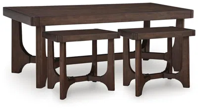 Ashley Korestone Coffee Table With 2 End Tables In Brown