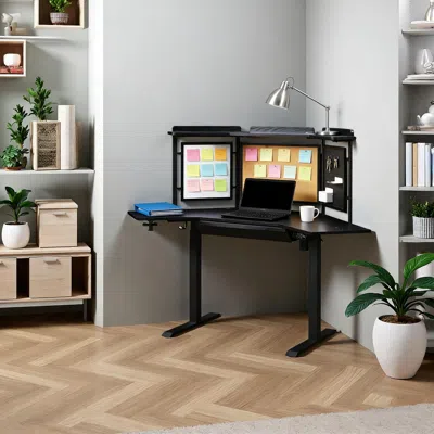 Ashley Kowo 67" Corner Electric Adjustable Standing Desk In Black
