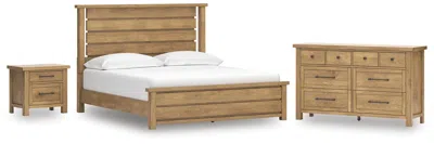 Ashley Kristiland California King Panel Bed With Dresser And Nightstand In Brown