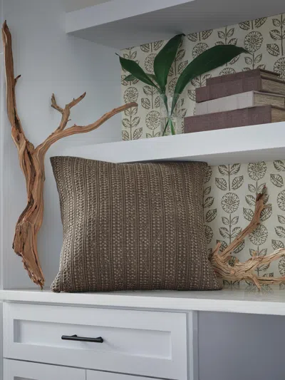 Ashley Landcher Pillow In Brown