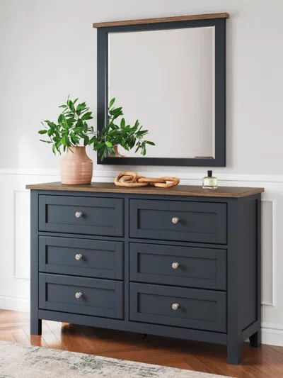 Ashley Landocken 6 Drawer Dresser And Mirror In Multi