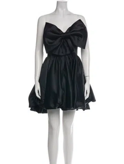 Pre-owned Ashley Lauren Strapless Mini Dress In Black