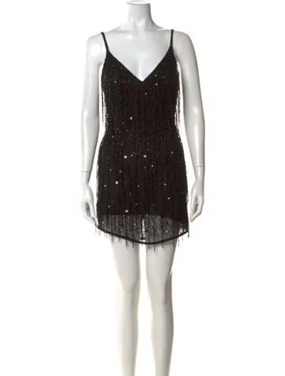Pre-owned Ashley Lauren V-neck Sleeveless Top In Black