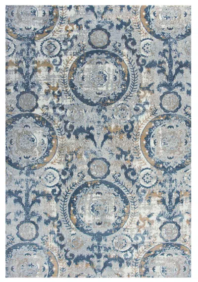 Ashley Lavish Neutral 2'7"x8' Power-loomed Rug In Blue