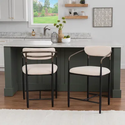 Ashley Linon Bonlyn Counter Height Bar Stool (set Of 2) In White