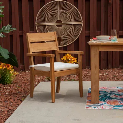 Ashley Linon Cary Outdoor Arm Chair In Brown