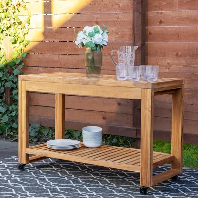 Ashley Linon Cary Outdoor Kitchen Island In Brown