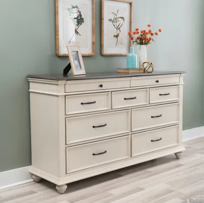 Ashley Linon Ellington 9 Drawer Dresser In Neutral
