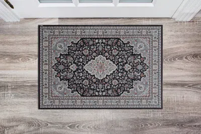 Ashley Linon Emerald Barton 2'2" X 3'2" Area Rug In Black