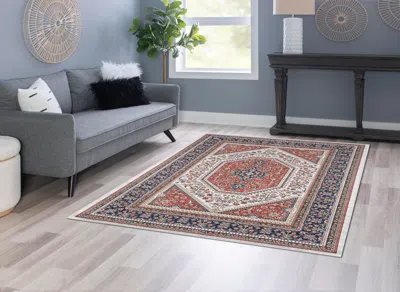 Ashley Linon Emerald Bayer 5' X 7' Area Rug In Red