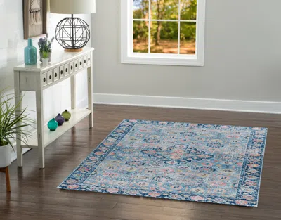 Ashley Linon Emerald Canton 5' X 7' Area Rug In Blue