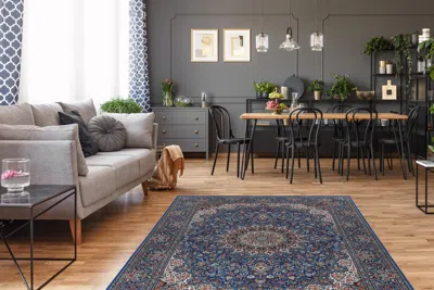 Ashley Linon Emerald Klein 6'7" X 9'7" Area Rug In Blue