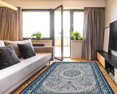 Ashley Linon Emerald Paulson 6'7" X 9'7" Area Rug In White