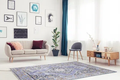 Ashley Linon Emerald Tyler 6'7" X 9'7" Area Rug In Purple