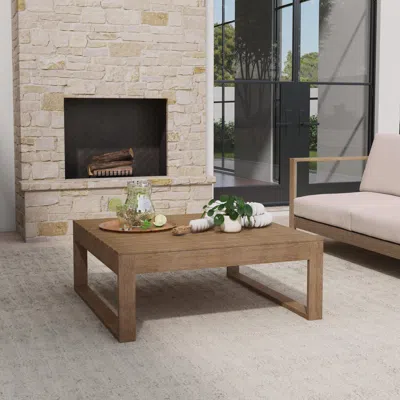 Ashley Linon Isles Outdoor Coffee Table In Brown