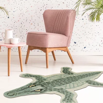 Ashley Linon Jungle Crocodile 2' X 3' Accent Rug In Green