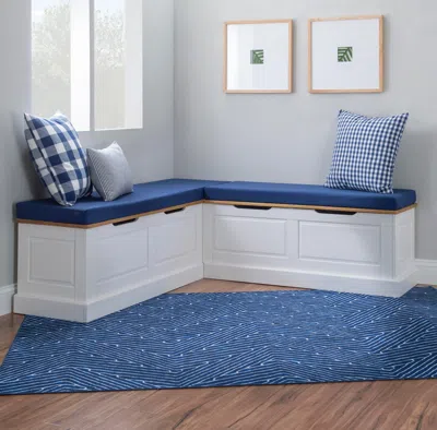 Ashley Linon Landin Two Toned Nook With Cushion Set In Blue